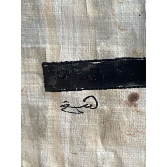 Vintage Oil on Canvas Picture Ship in the Sea Signed - Picture 4 of 13